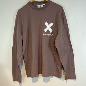 ASOS Collusion brand unisex 100% cotton long sleeved t-shirt shirt size large